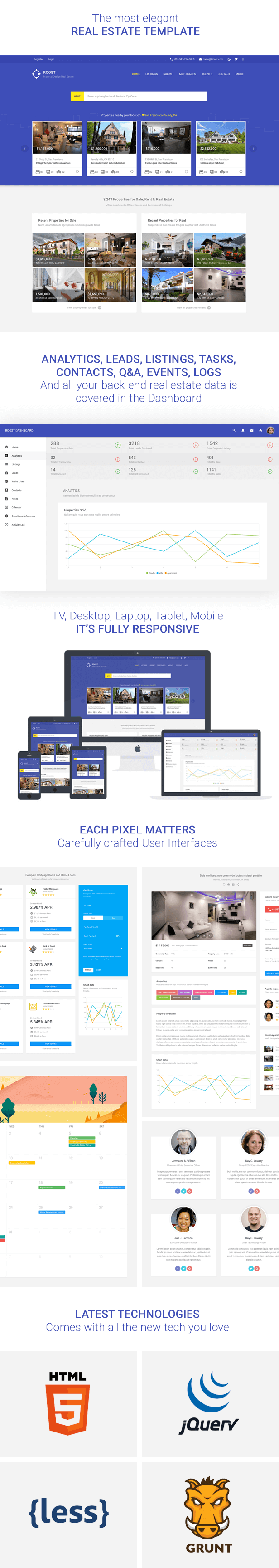 Roost Material Design Real Estate + Dashboard - 1